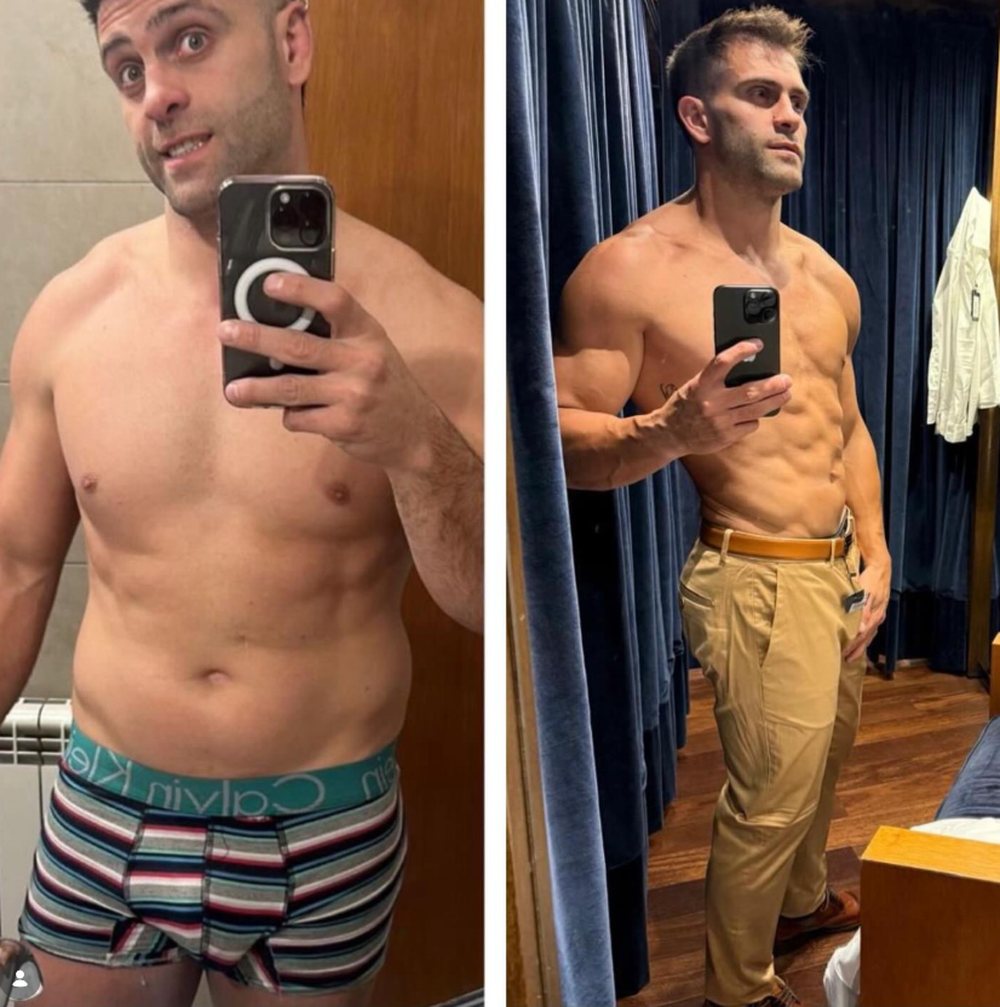 Nacho, antes y después de entrenar con Mario